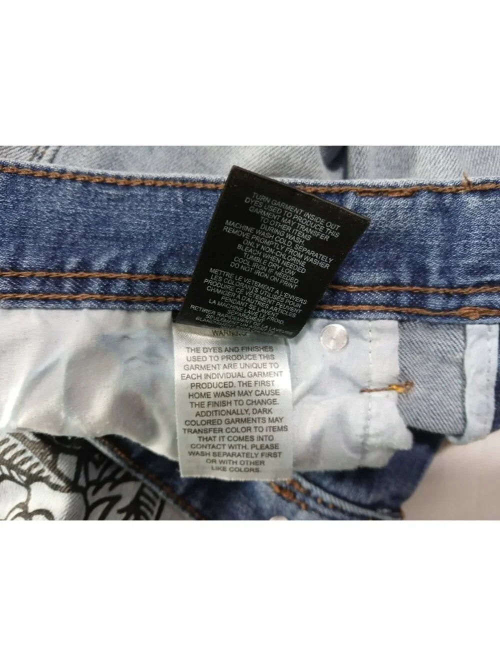 Ninth Hall Rogue Mens Printed Light Aged Skinny Jeans Size 32 Distressed Graphic